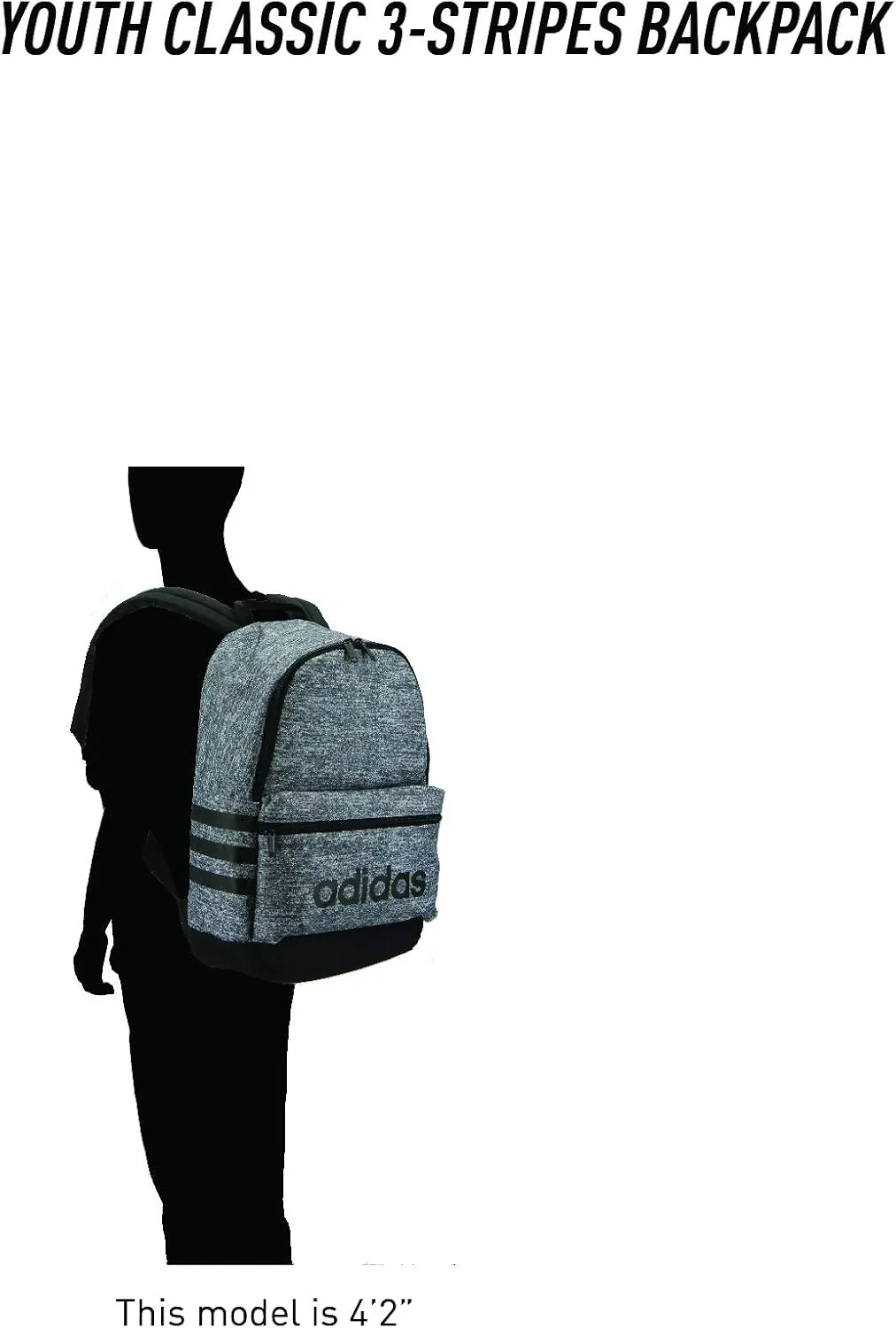 adidas Classic 3S Backpack for Boys and Girls, Black/White, One Size