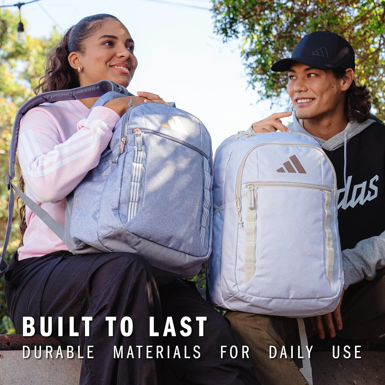 adidas Excelerator Backpack with Laptop Sleeve, Sport Bag for Men and Women, Twill Silver Dawn/Silver Dawn Grey, One Size