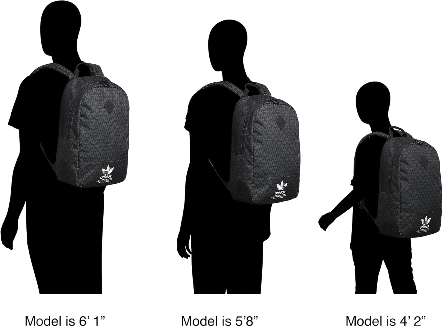 adidas Originals Graphic Backpack, Monogram AOP-Black, One Size