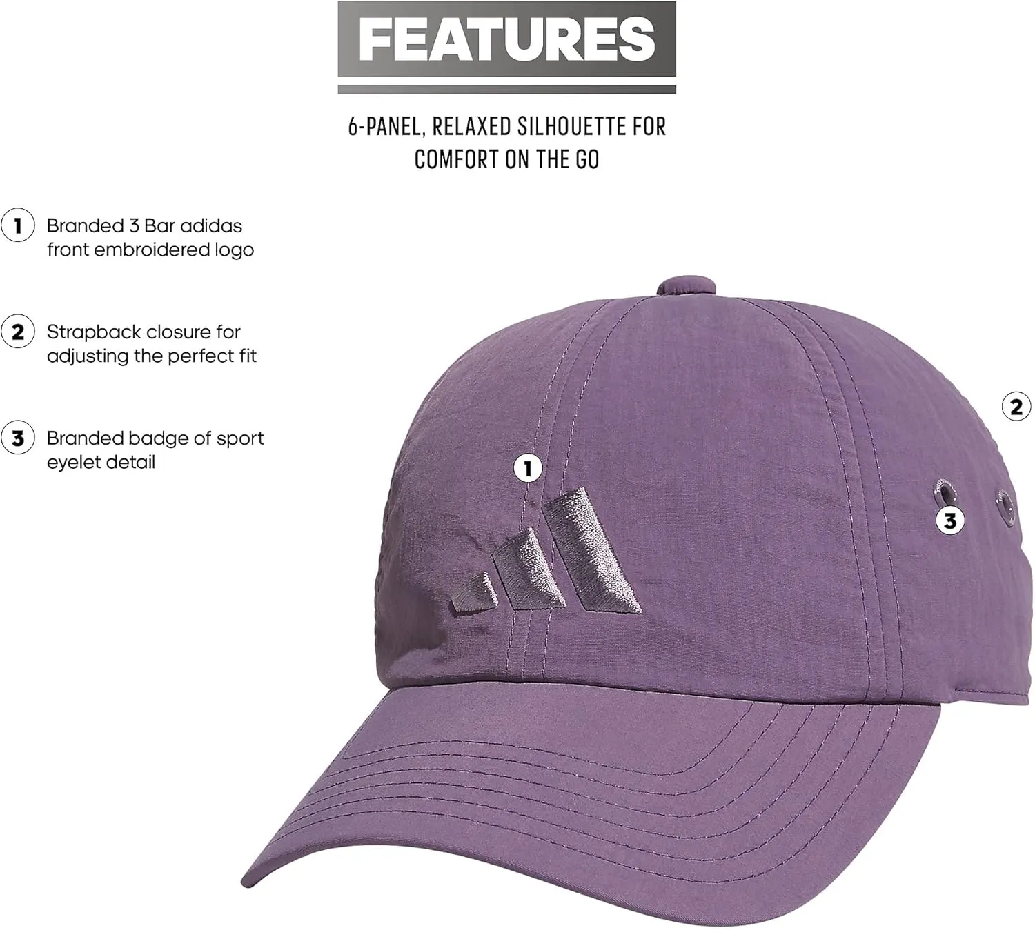 adidas Women's Influencer 3 Relaxed Strapback Adjustable Fit Hat