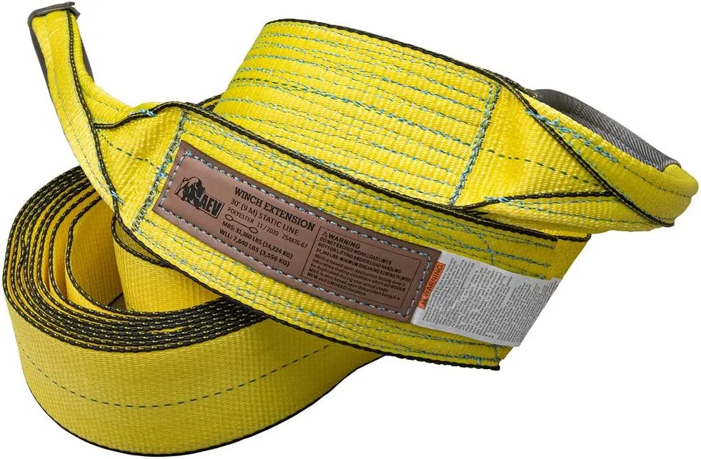 AEV Full-Size Trail Recovery Kit for Full Size Trucks and SUVs Includes 4" Recovery Strap   4" Winch Extension Strap   Tire Delfator   Snatch Block   Tree Strap   1" Anchor Shackles   More