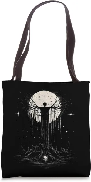 Afterlife Halloween Costume Spooky Creepy Skull Tree Tote Bag