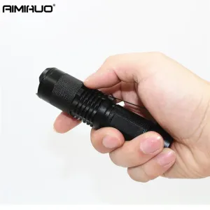 AIMIHUO Cree T6 LED Flashlight Outdoor Camping Hard Light LED Torch Lamp Zoomable Mini Flashlight For Rechargeable 18650 battery