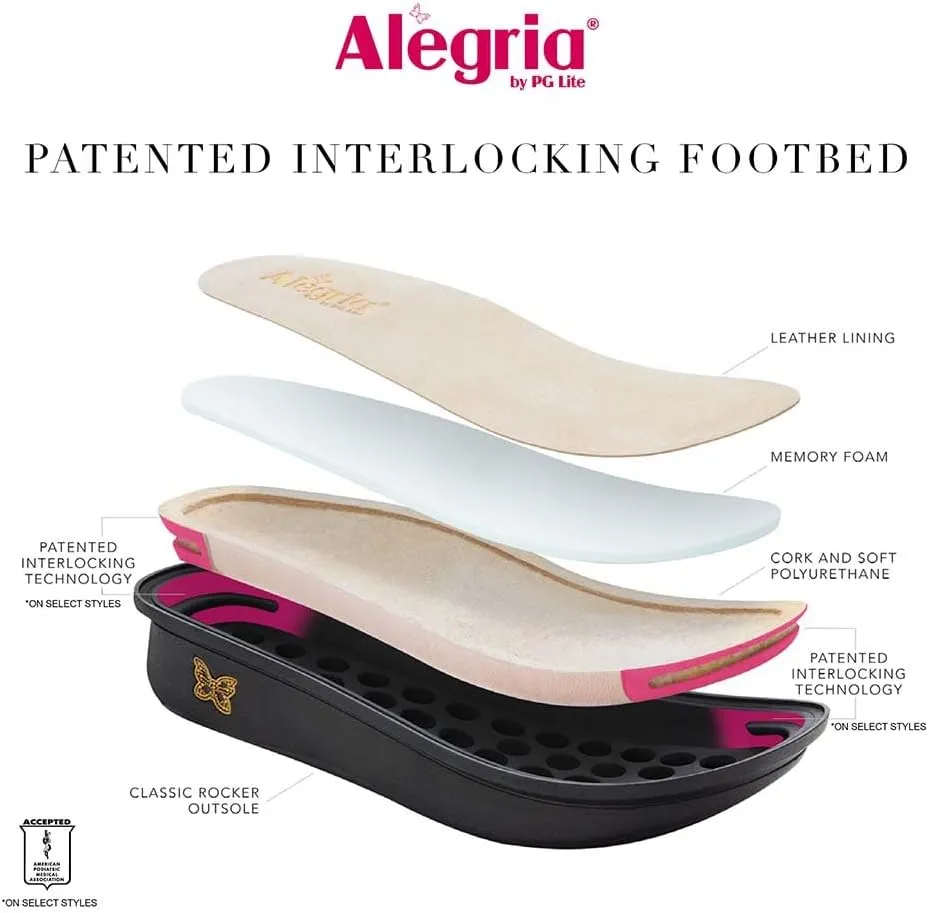 Alegria Women's Faye Leather Adjustable Strap Mary Jane Comfort Shoes