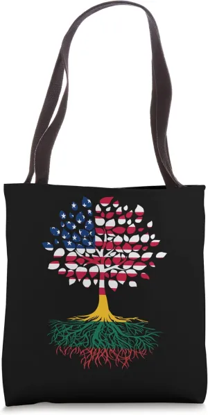 American Flag with Lithuanian Roots Tote Bag