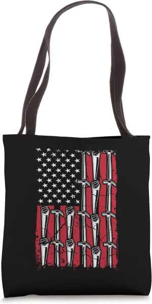 American Flag Woodcrafting Logger Patriot Proud Woodworker Tote Bag