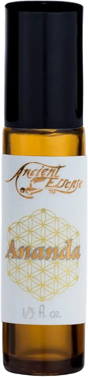 Ancient Essence Ananda Roll On Essential Oil Blissful Blend of Amber & Frankincense Creates Light & Mild Aroma Soothing Aromatherapy Calm & Relaxing (1/3 FL OZ)