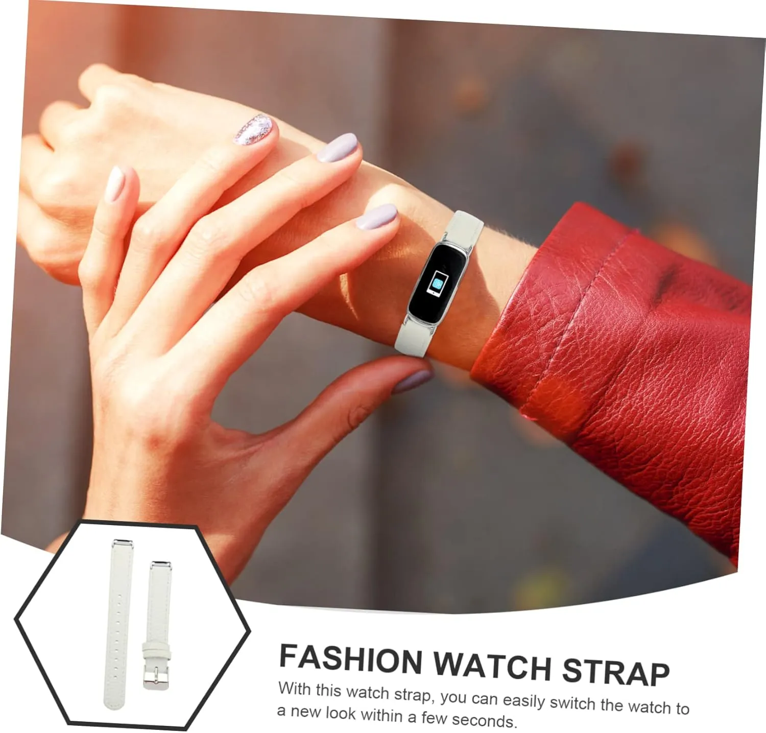Angoily 2pcs Pebbled Leather Strap Watch Supplies Watch Strap Decorative Supple Ladies Watches Leather Wristlet