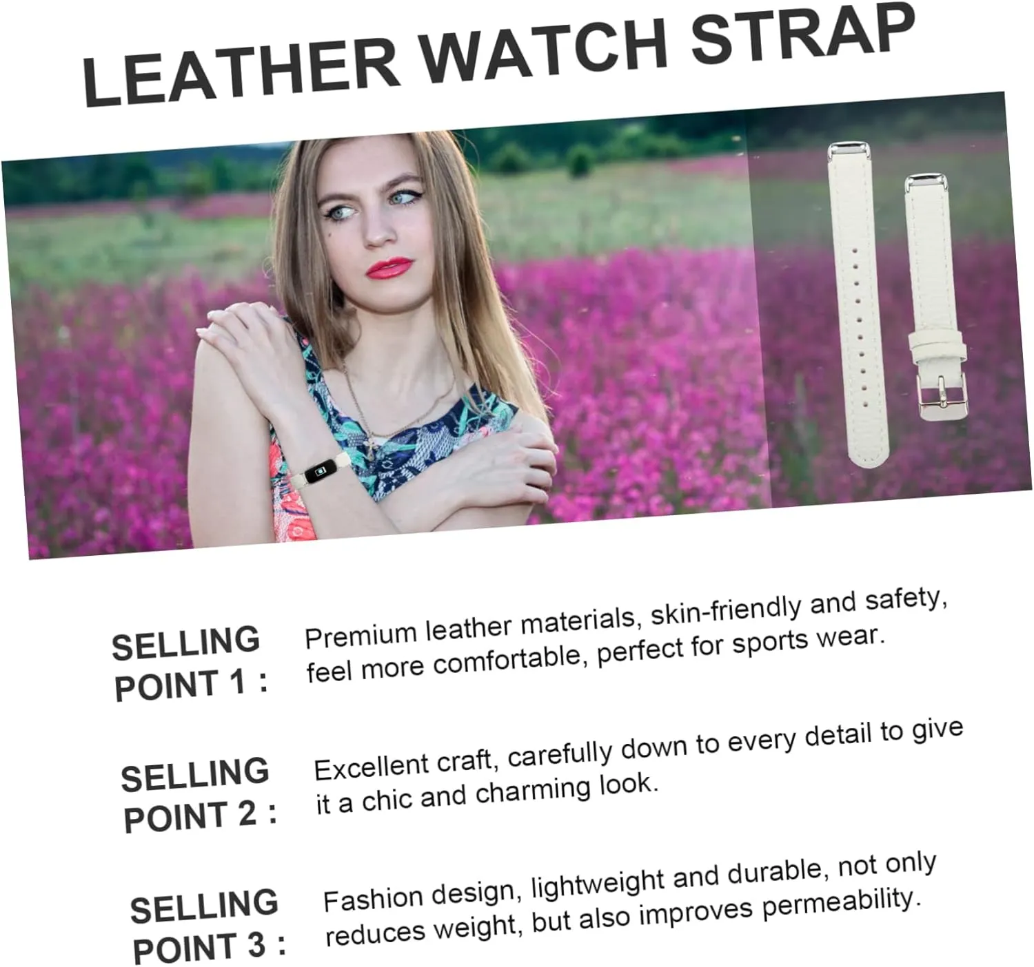Angoily 2pcs Pebbled Leather Strap Watch Supplies Watch Strap Decorative Supple Ladies Watches Leather Wristlet