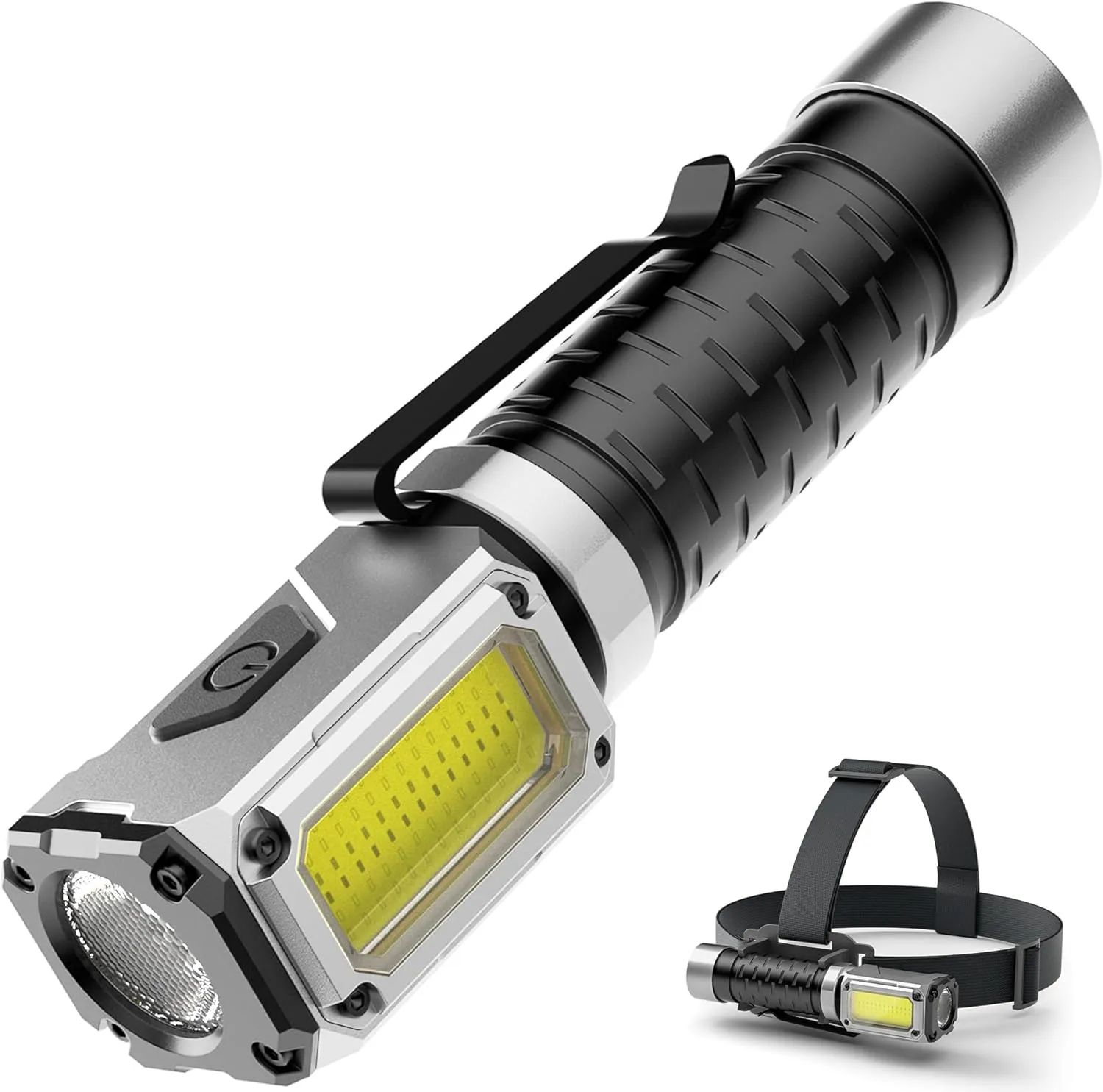 Anhay Rechargeable Flashlights High Lumens, 2000LM Bright Pocket Magnetic Flashlight with Red Green Light, 5 Modes Powerful Flashlight COB Work Light & Mini Flash Light for Camping, Home, Hiking