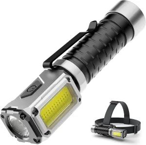 Anhay Rechargeable Flashlights High Lumens, 2000LM Bright Pocket Magnetic Flashlight with Red Green Light, 5 Modes Powerful Flashlight COB Work Light & Mini Flash Light for Camping, Home, Hiking