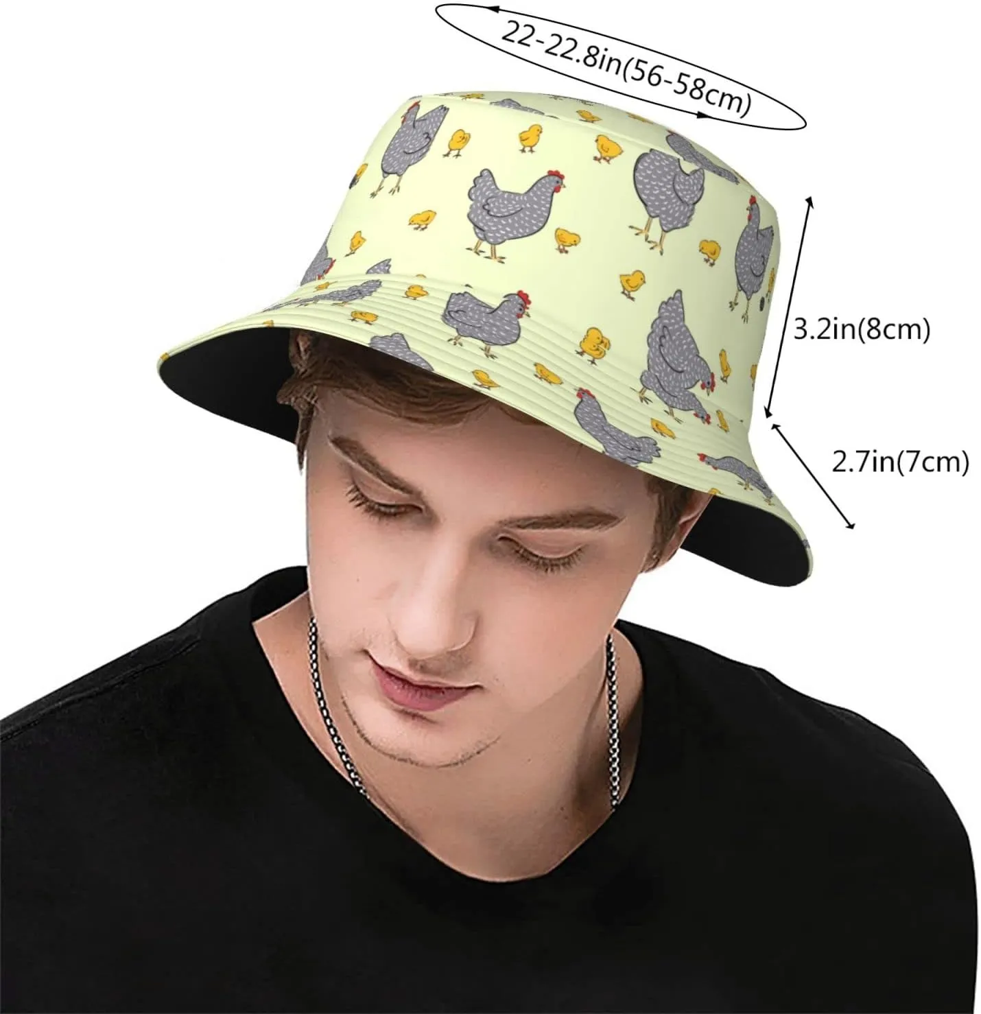 Animal Cute Chicken Bucket Hats Outdoor Summer Fashion Fisherman Hats Beach Mens Womens Teens Sun Hats for Travel