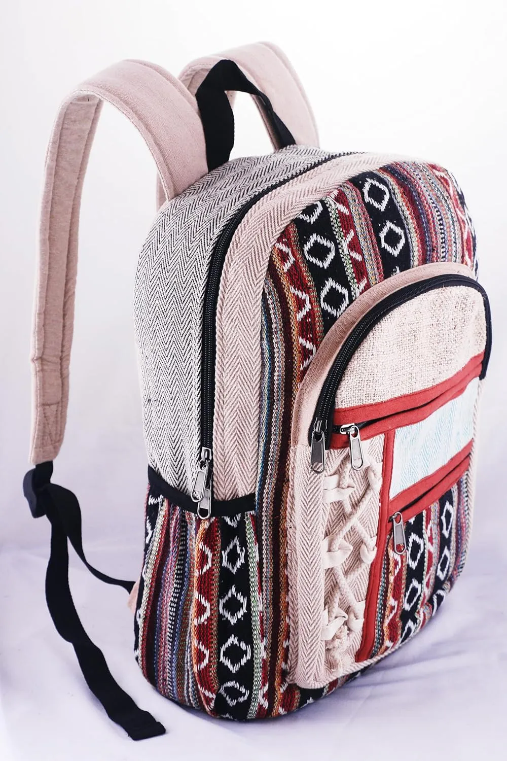 Anitya Hemp Backpack, Multi-Functional Pockets, Eco-Friendly, Unisex, Hiking Daypack, Durable Rucksack (AHLB09)