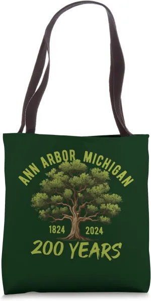 Ann Arbor Michigan Bicentennial Souvenir Ann Arbor Bur Oak Tote Bag