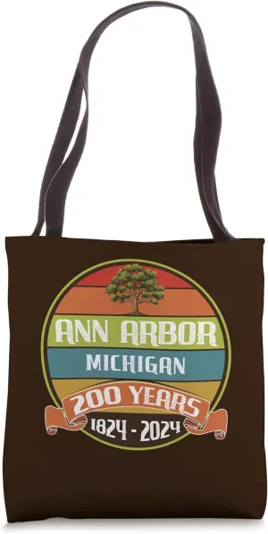 Ann Arbor Michigan Bicentennial Souvenir Ann Arbor Bur Oak Tote Bag