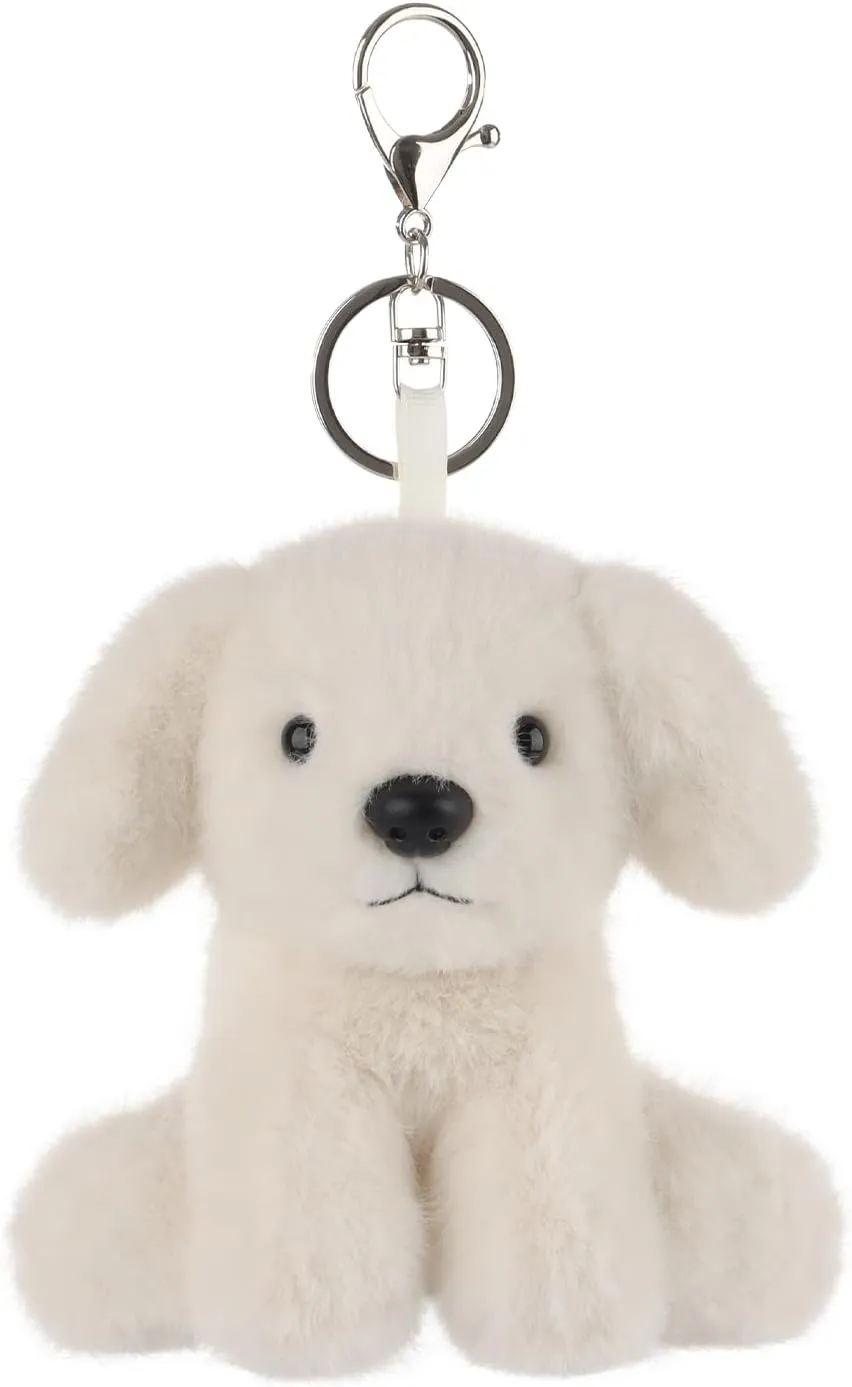 Apricot Lamb Plush Labrador Dog Puppy Stuffed Animal Soft Keychain for Kids Bag, Purse, Backpack, Handbag (4.7 Inches)