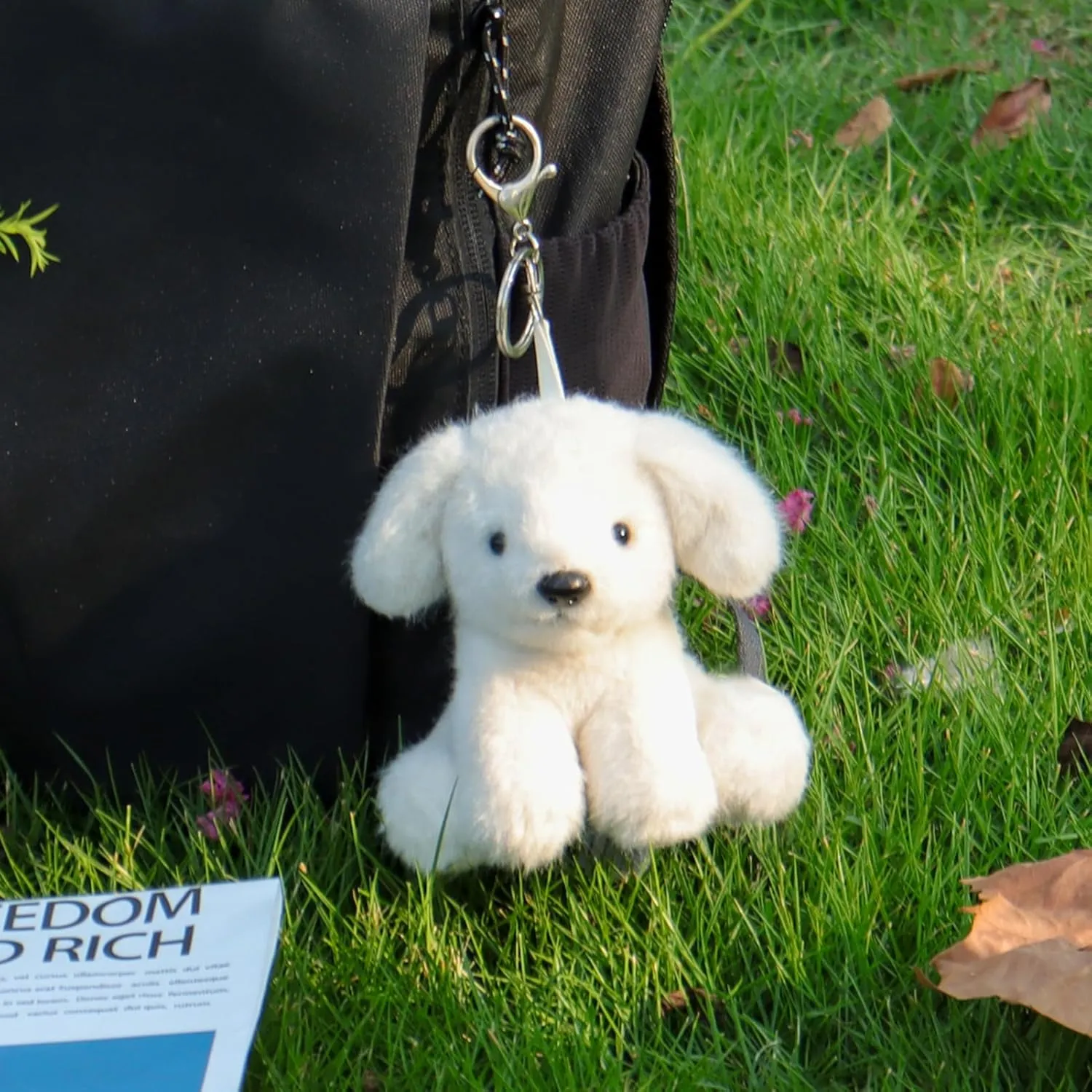 Apricot Lamb Plush Labrador Dog Puppy Stuffed Animal Soft Keychain for Kids Bag, Purse, Backpack, Handbag (4.7 Inches)