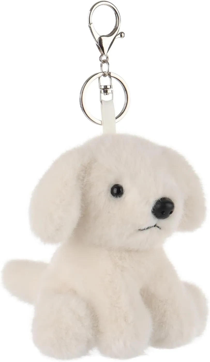 Apricot Lamb Plush Labrador Dog Puppy Stuffed Animal Soft Keychain for Kids Bag, Purse, Backpack, Handbag (4.7 Inches)