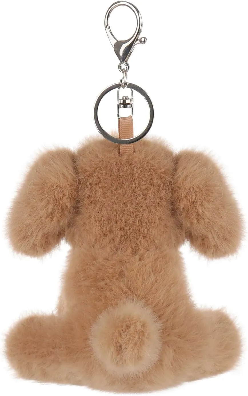 Apricot Lamb Plush Labrador Dog Puppy Stuffed Animal Soft Keychain for Kids Bag, Purse, Backpack, Handbag (4.7 Inches)