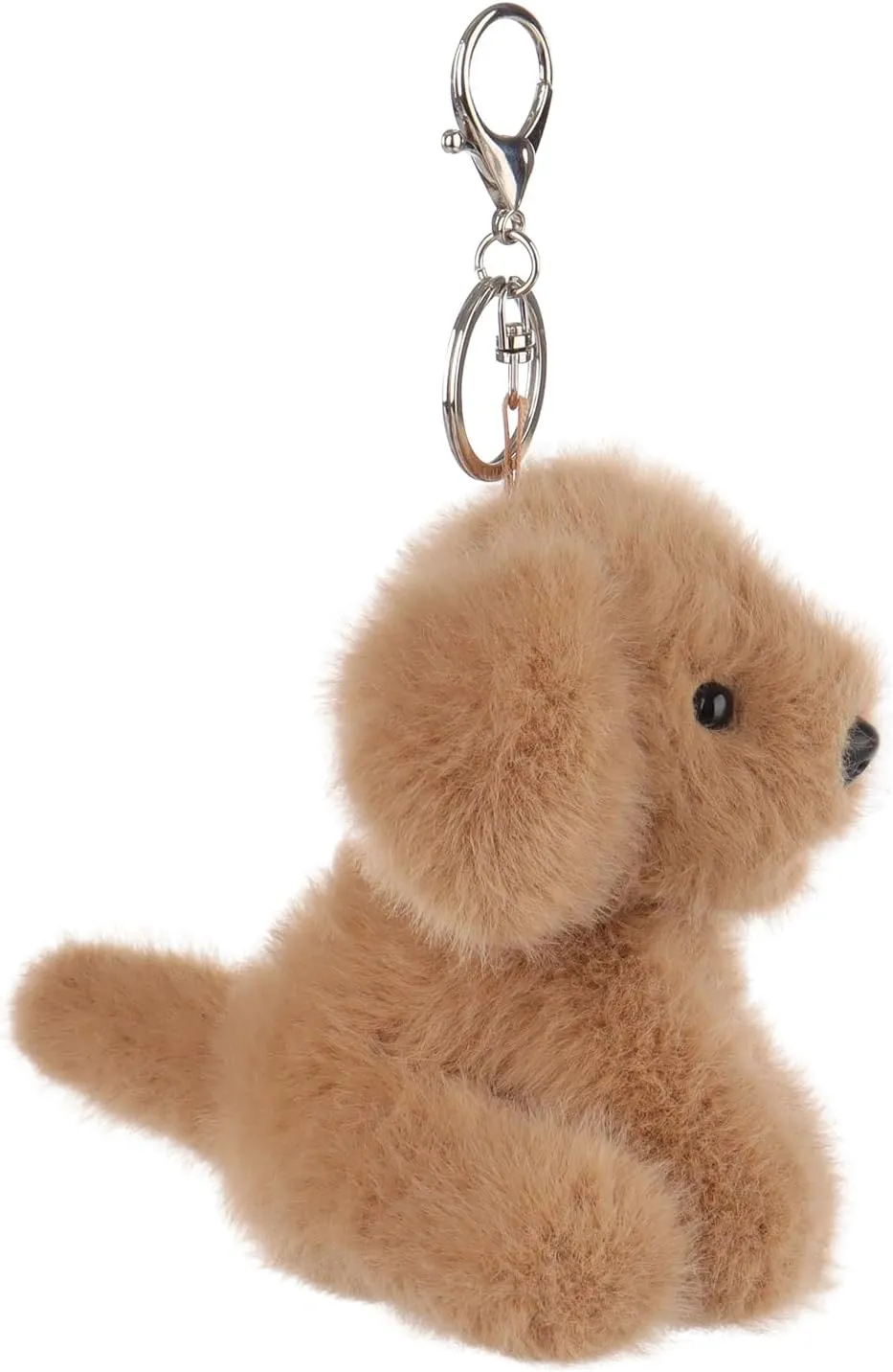 Apricot Lamb Plush Labrador Dog Puppy Stuffed Animal Soft Keychain for Kids Bag, Purse, Backpack, Handbag (4.7 Inches)