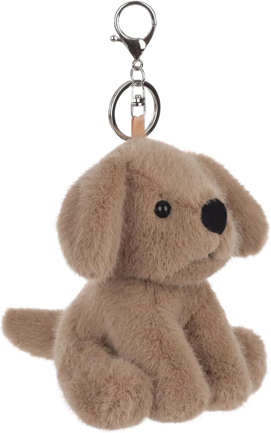 Apricot Lamb Plush Labrador Dog Puppy Stuffed Animal Soft Keychain for Kids Bag, Purse, Backpack, Handbag (4.7 Inches)