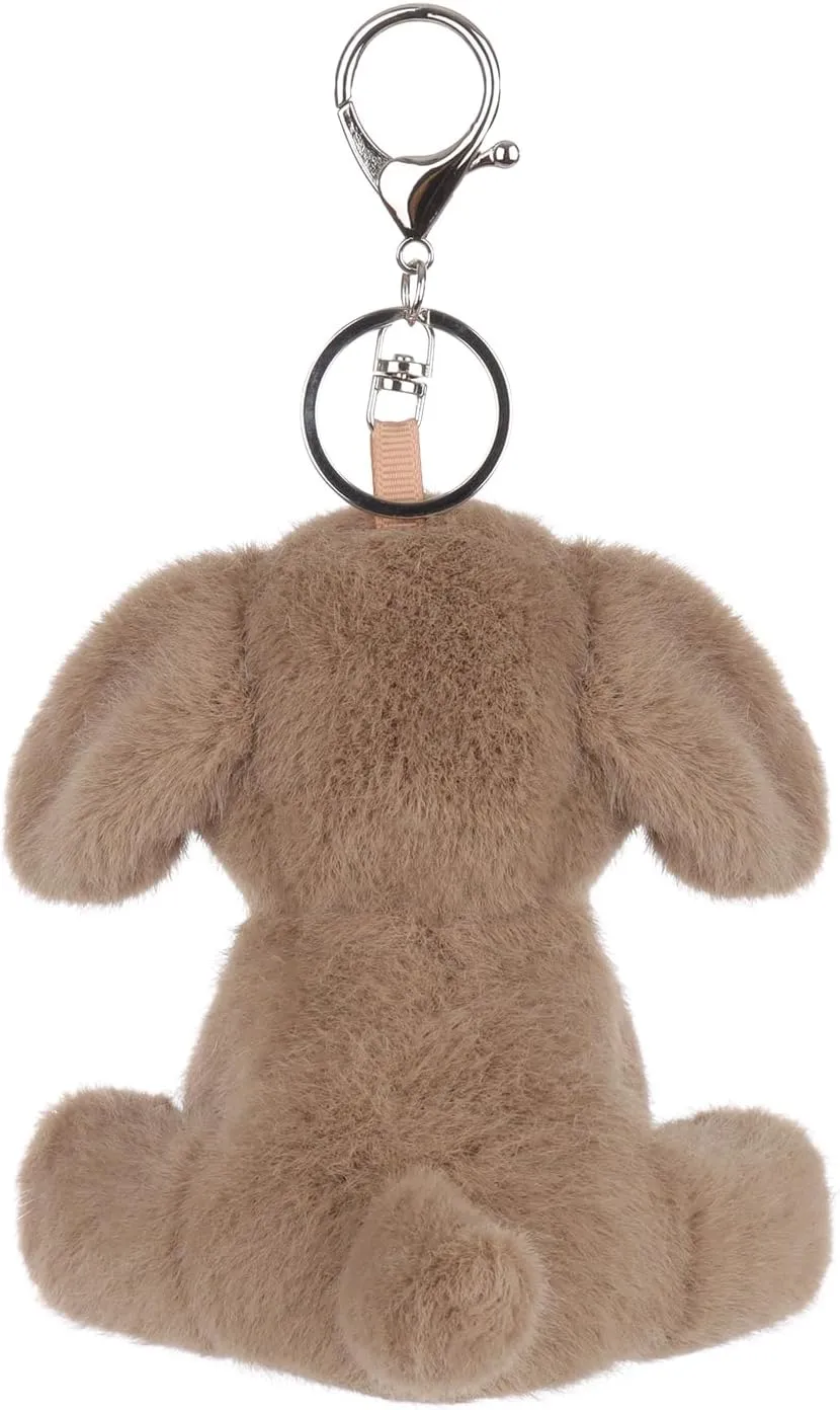 Apricot Lamb Plush Labrador Dog Puppy Stuffed Animal Soft Keychain for Kids Bag, Purse, Backpack, Handbag (4.7 Inches)