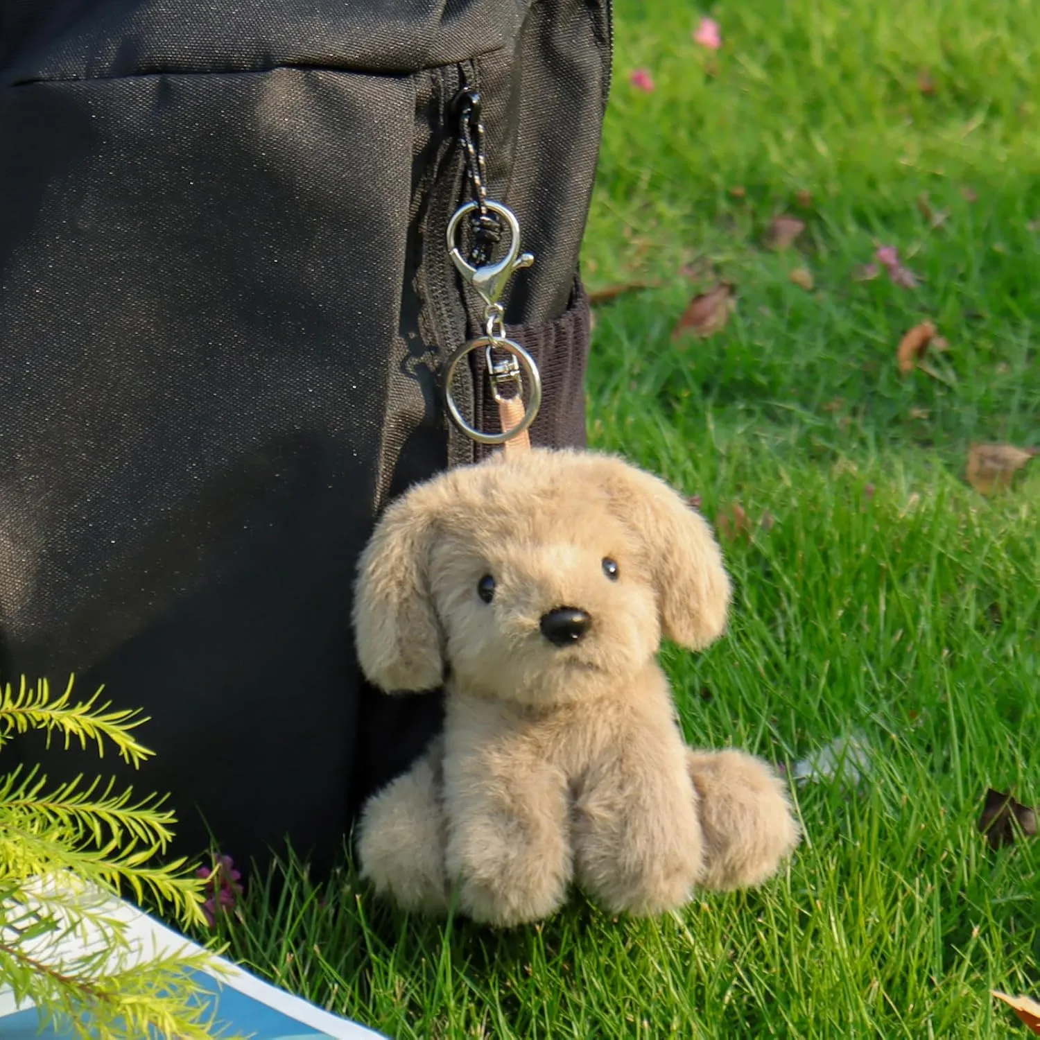 Apricot Lamb Plush Labrador Dog Puppy Stuffed Animal Soft Keychain for Kids Bag, Purse, Backpack, Handbag (4.7 Inches)