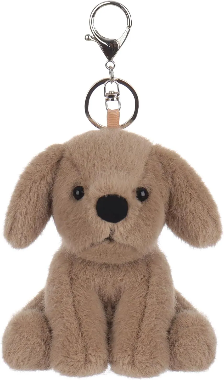 Apricot Lamb Plush Labrador Dog Puppy Stuffed Animal Soft Keychain for Kids Bag, Purse, Backpack, Handbag (4.7 Inches)