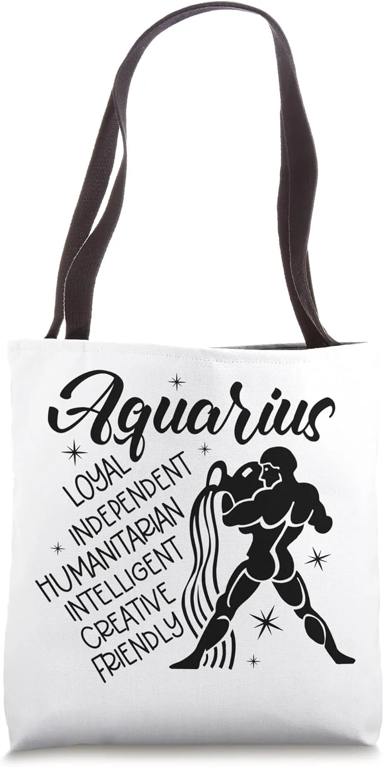 Aquarius Friendly Independent Loyal Humanitarian Intelligent Tote Bag