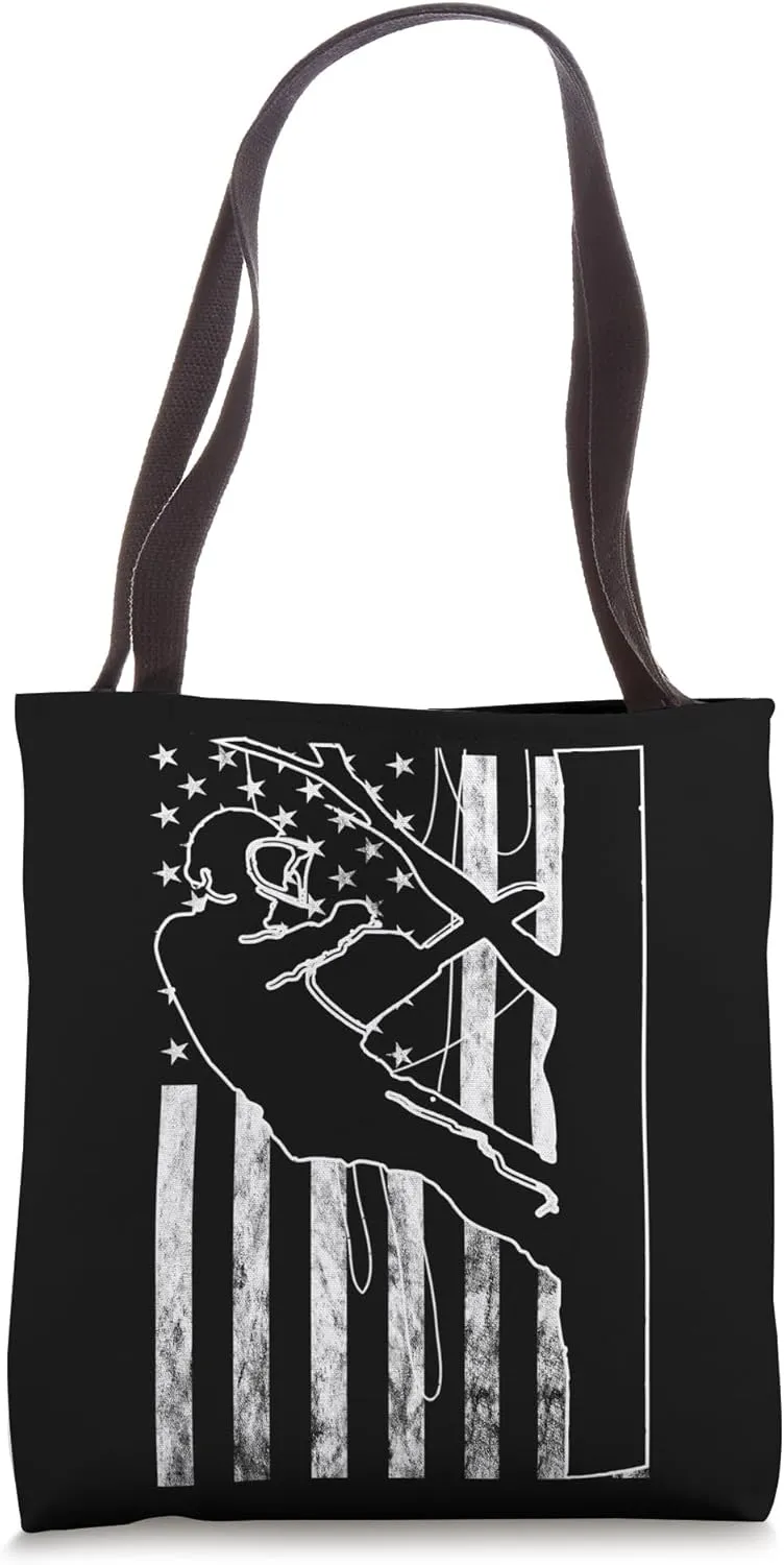 Arborist America USA Outdoorsman Tree Climbing Logger Tote Bag