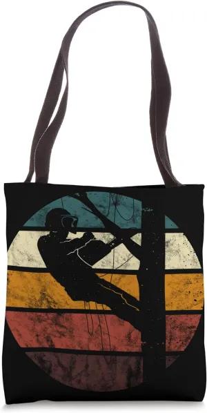 Arborist Chainsaw Retro Logger Lumberjack Tree Climbing Tote Bag