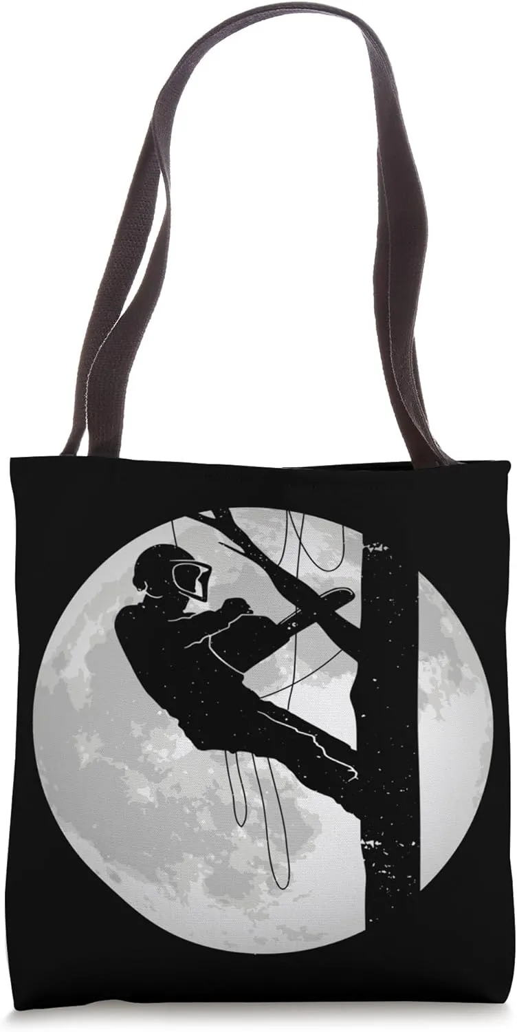 Arborist Moon Logger Outdoorsman Lumberjack Tree Climber Tote Bag