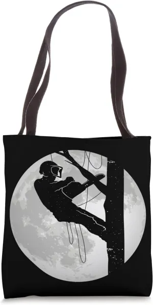 Arborist Moon Logger Outdoorsman Lumberjack Tree Climber Tote Bag