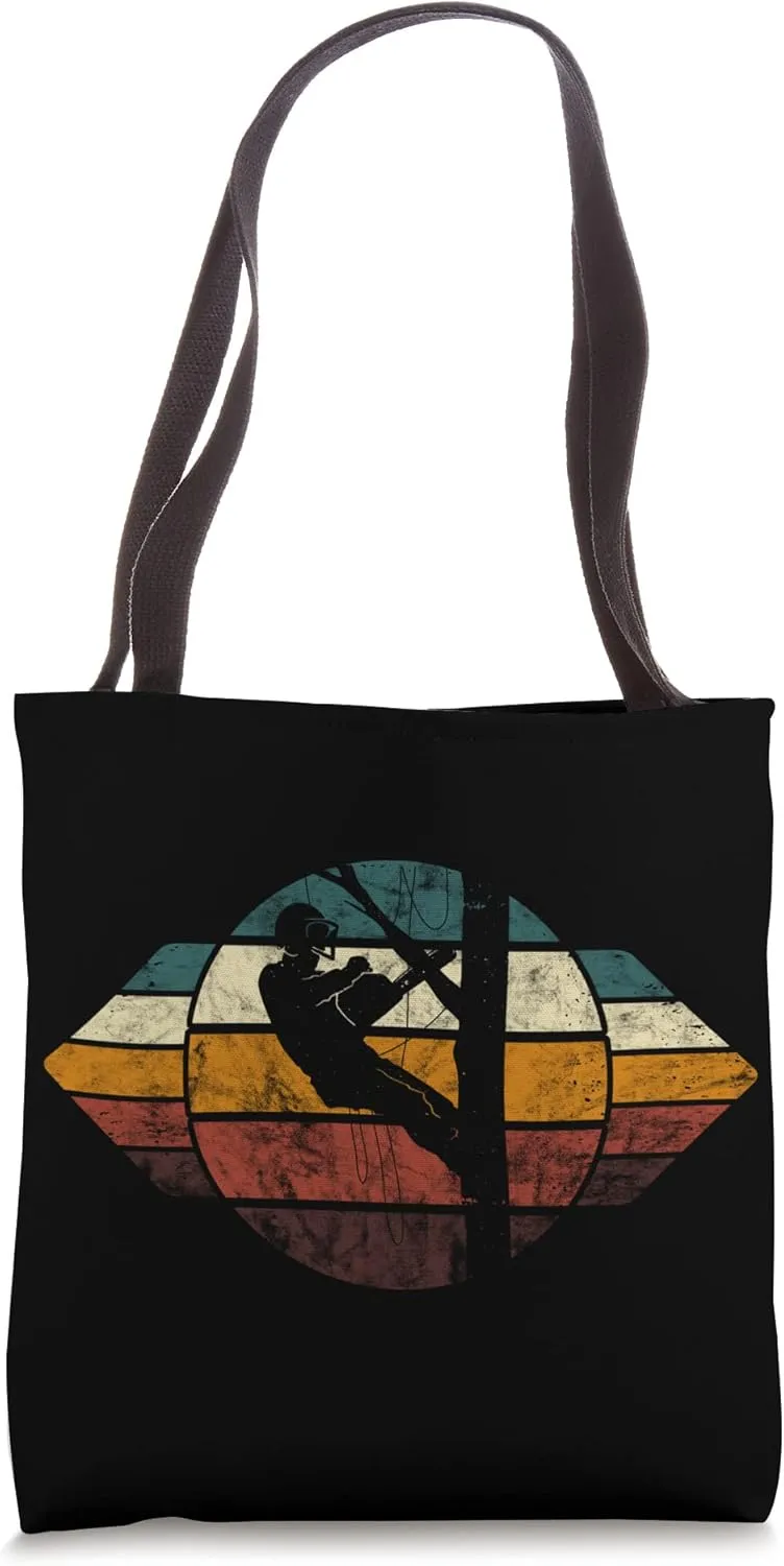 Arborist Vintage Retro Woodworker Chainsaw Lumberjack Tote Bag
