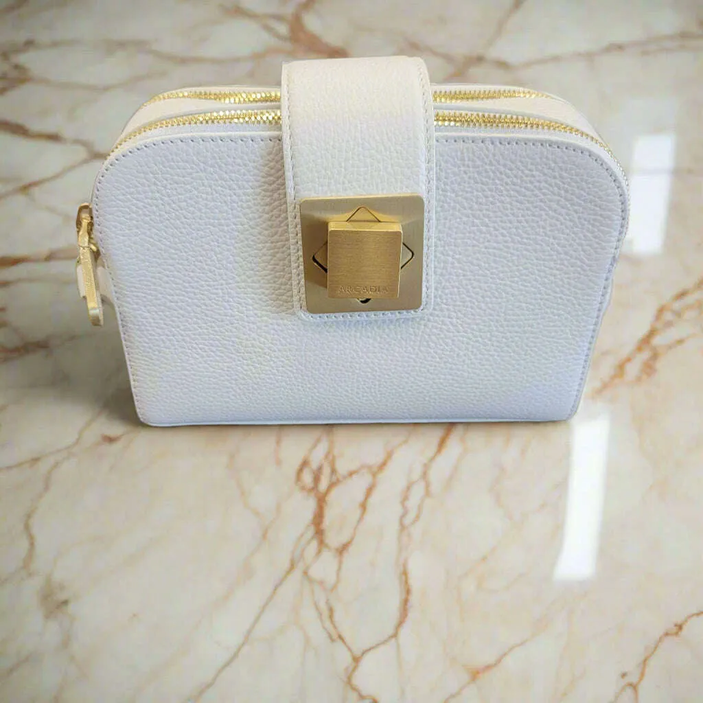 ARCADIA - Giordana - White Pebble Calf Leather