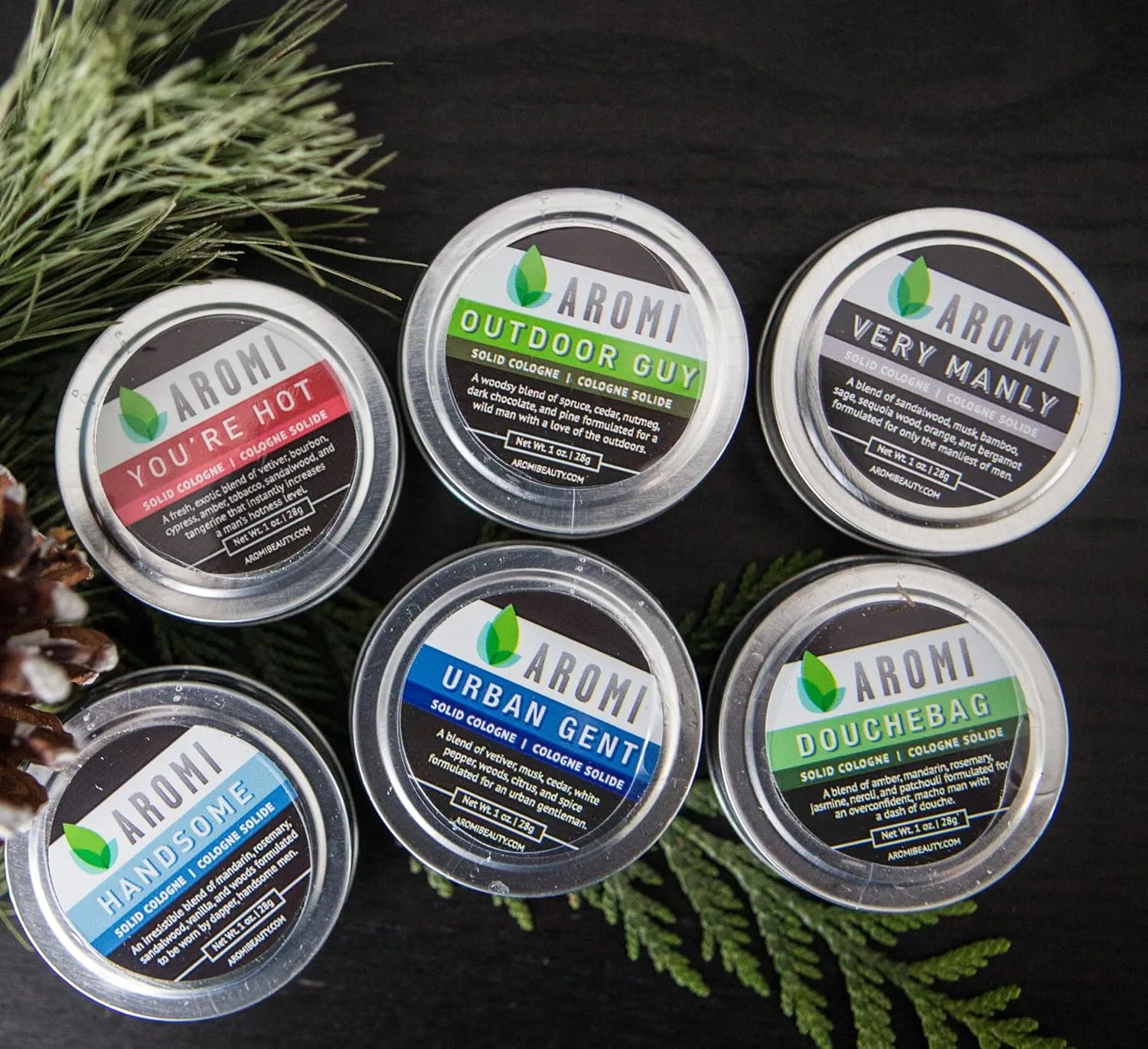 Aromi Solid Cologne | Clean, Fresh,   Aquatic Fragrance, Amber, Jasmine Scent, Vegan, Cruelty-free, Travel, Funny Men's Gift, Alcohol-free, Stocking Stuffer (Douchebag)