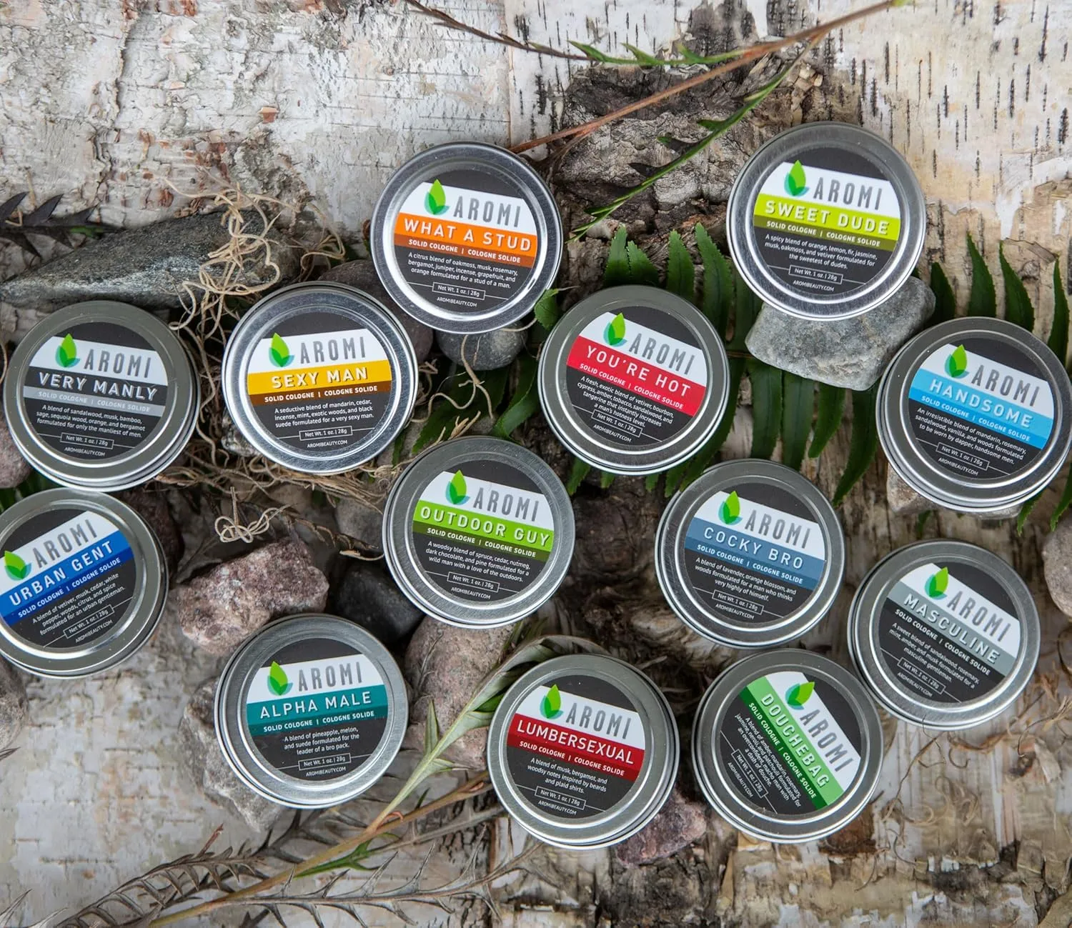 Aromi Solid Cologne | Clean, Fresh,   Aquatic Fragrance, Amber, Jasmine Scent, Vegan, Cruelty-free, Travel, Funny Men's Gift, Alcohol-free, Stocking Stuffer (Douchebag)