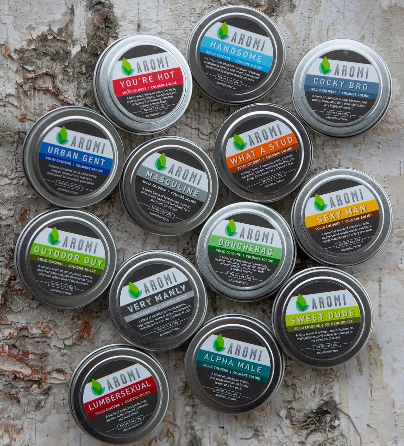 Aromi Solid Cologne | Clean, Fresh,   Aquatic Fragrance, Amber, Jasmine Scent, Vegan, Cruelty-free, Travel, Funny Men's Gift, Alcohol-free, Stocking Stuffer (Douchebag)
