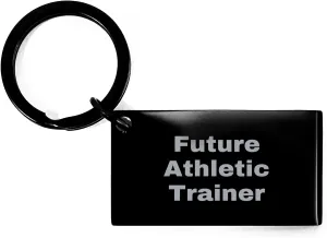 Athletic Trainer Keychain, Inspirational Motivational Quote, Engraved Stainless Steel Keychain, Birthday Unique Gift for Men, Women, Friends, Coworkers, Family