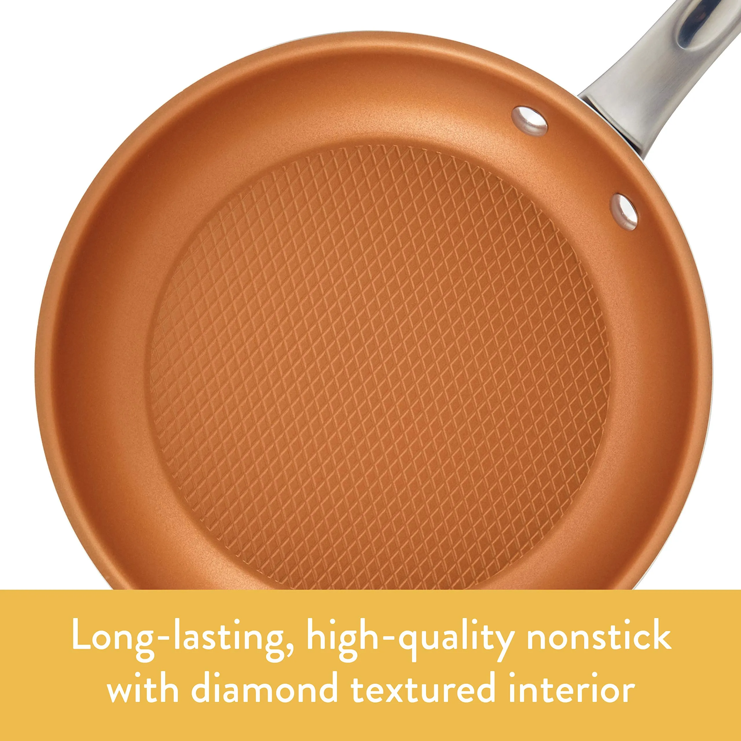 Ayesha Curry Home Collection Nonstick Frying Pan / Fry Pan / Skillet - 12.5 Inch, Brown