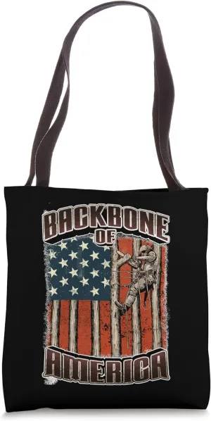 Backbone Of America Proud Tree Climber Arborist Father’s Day Tote Bag