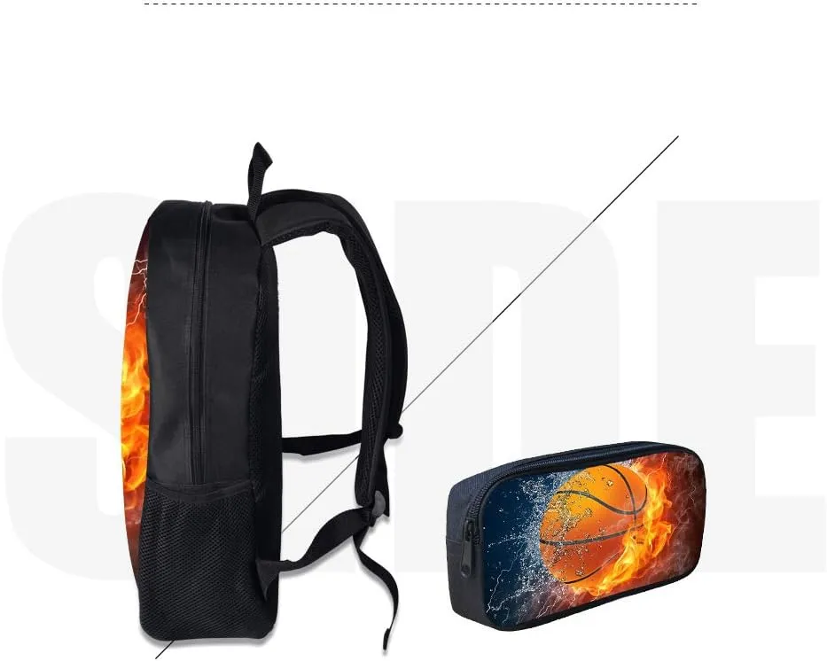 Backpack with Pencil Bag, Animal 3D Fox Pattern for Age 6-15 Years Old Kids Boys Girls