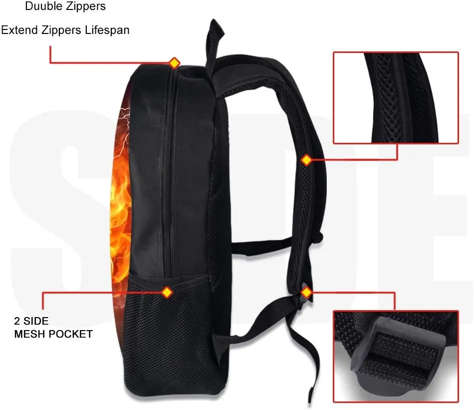 Backpack with Pencil Bag, Animal 3D Fox Pattern for Age 6-15 Years Old Kids Boys Girls