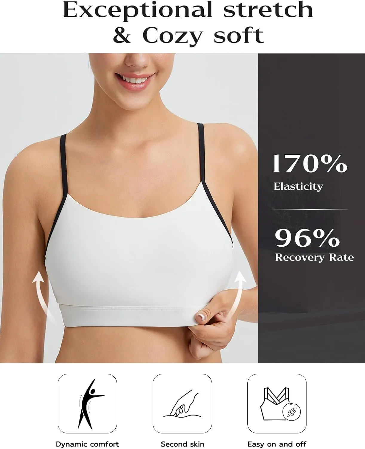 baleaf Womens Low Impact Sports Bra, Adjustable Spaghetti Strap Yoga Workout Bra with Removable Padded