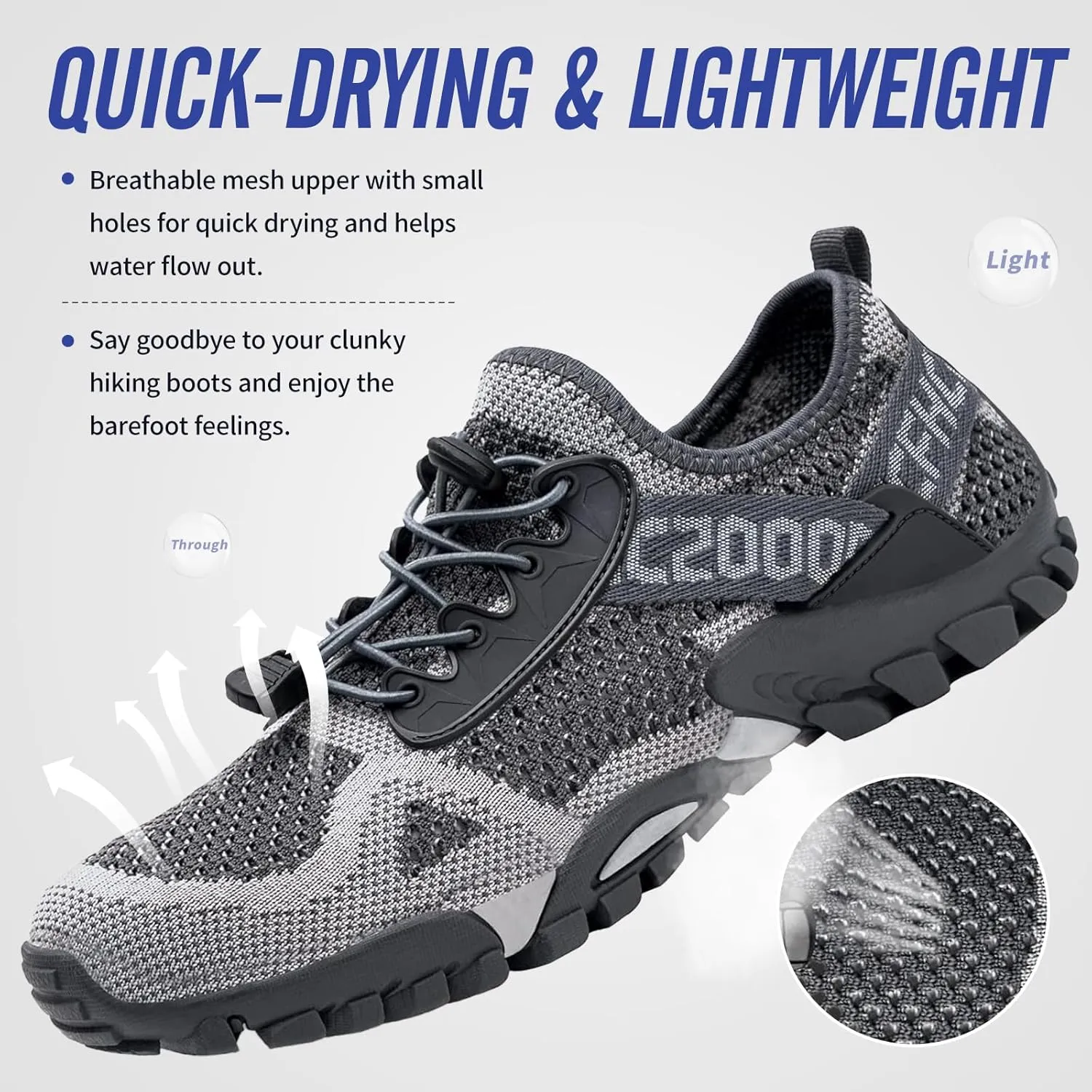 BELILENT Water Shoes for Women Men Quick Dry Swim Beach Aqua Shoes Barefoot for Hiking Water Sports Pool Outdoor Surf
