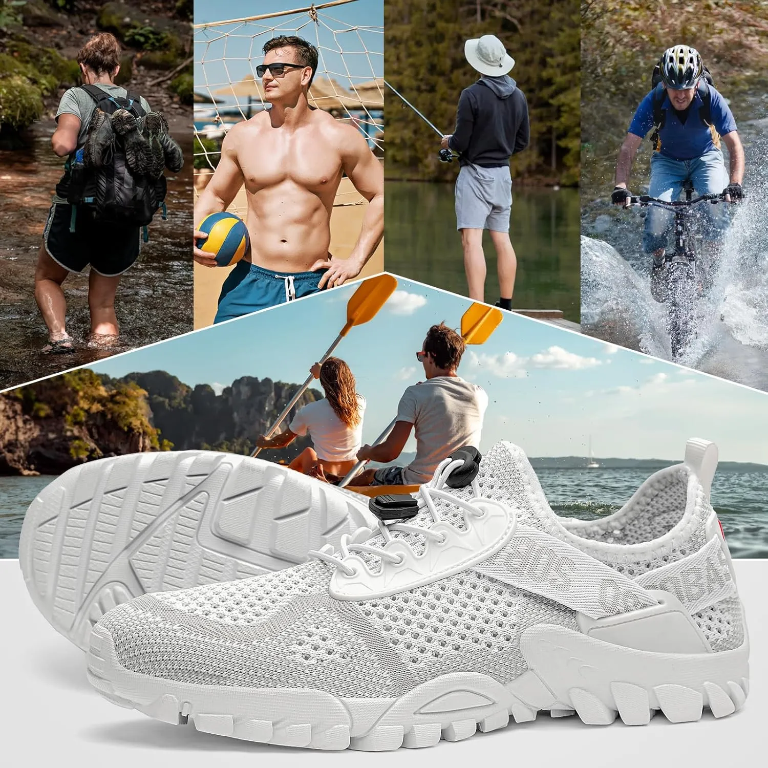 BELILENT Water Shoes for Women Men Quick Dry Swim Beach Aqua Shoes Barefoot for Hiking Water Sports Pool Outdoor Surf