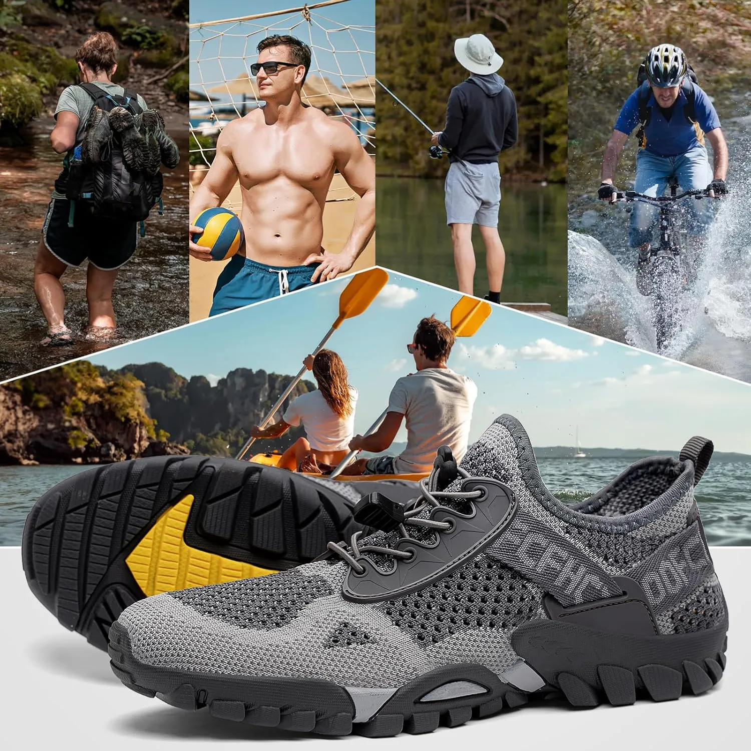 BELILENT Water Shoes for Women Men Quick Dry Swim Beach Aqua Shoes Barefoot for Hiking Water Sports Pool Outdoor Surf