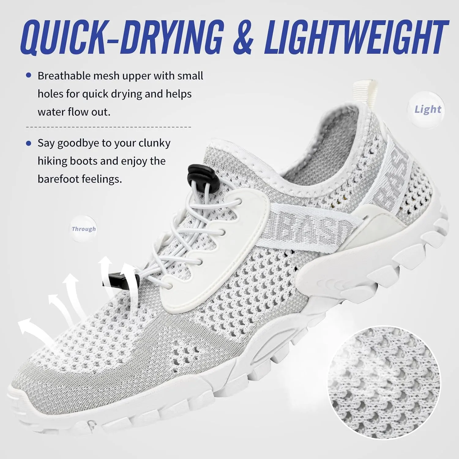 BELILENT Water Shoes for Women Men Quick Dry Swim Beach Aqua Shoes Barefoot for Hiking Water Sports Pool Outdoor Surf