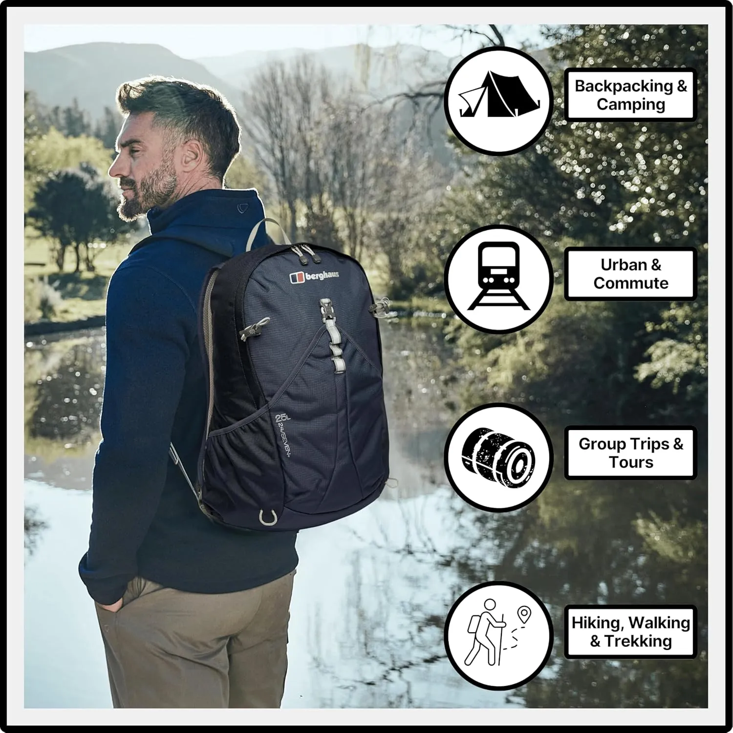 Berghaus Unisex Backpack 24/7, Blue, 25 Liters