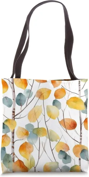 Birch Branch Birch Tree Autumn Leaves Fall Season Tote Bag